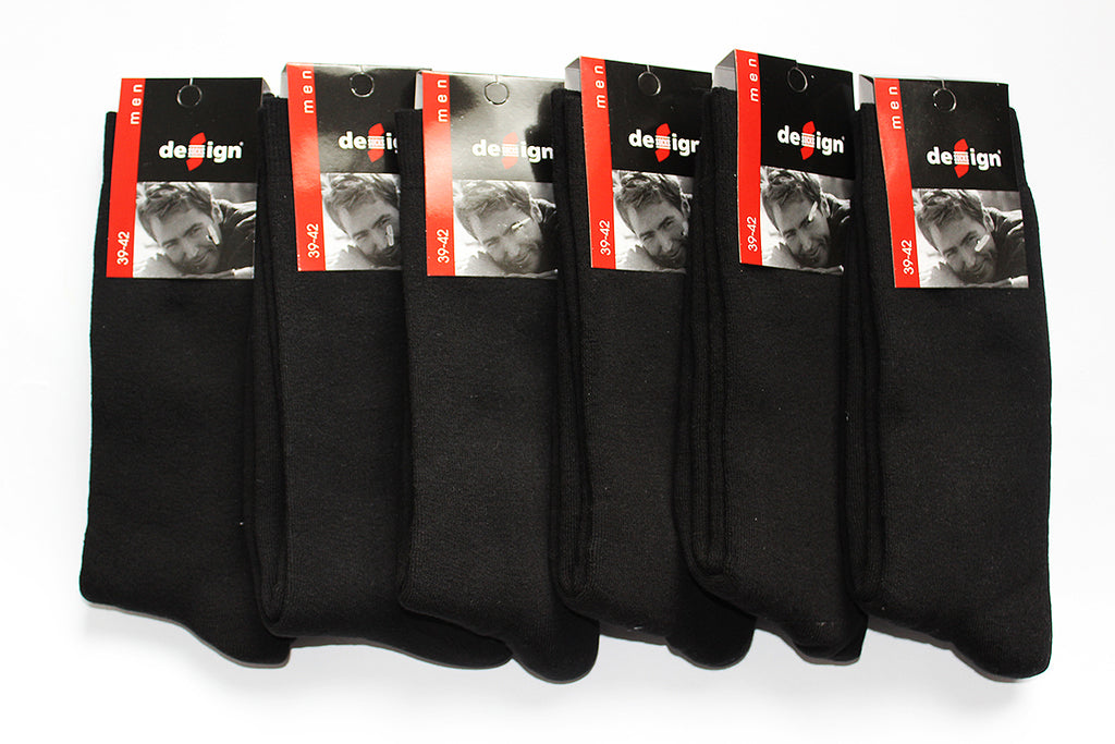 Froté ponožky Černé - 6 párů