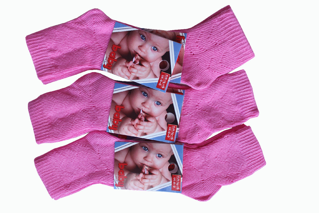 Ponožky pro miminka růžová 6 párů