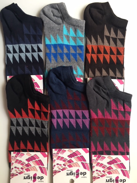 6 párů kotníkových ponožek Triangl tmavé